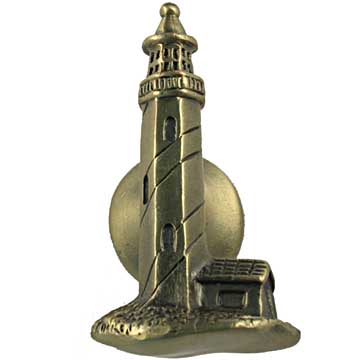 Sierra Lifestyles - Big Sky Cabinet Hardware Lighthouse Knob - Antique Brass - cabinetknobsonline