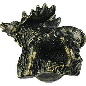 Sierra Lifestyles - Big Sky Cabinet Hardware Standing Elk Knob - Bronzed Black - cabinetknobsonline