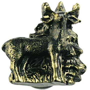 Sierra Lifestyles - Big Sky Cabinet Hardware Standing Deer Knob - Bronzed Black - cabinetknobsonline