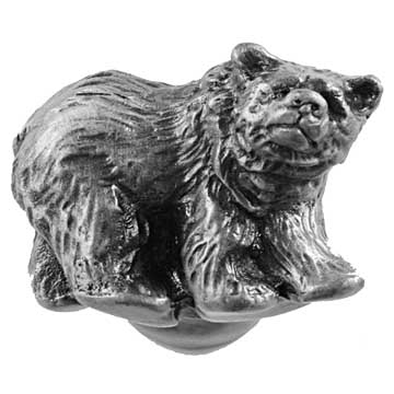 Sierra Lifestyles - Big Sky Cabinet Hardware Grizzly Knob - Pewter - cabinetknobsonline