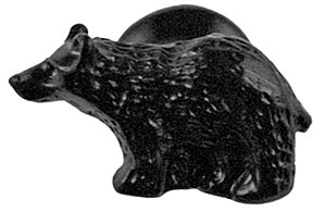 Sierra Lifestyles - Big Sky Cabinet Hardware Bear Knob - Left Facing - Black - cabinetknobsonline