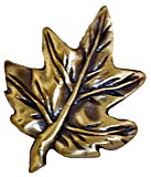 Sierra Lifestyles - Big Sky Cabinet Hardware Maple Leaf Knob - Antique Brass - cabinetknobsonline