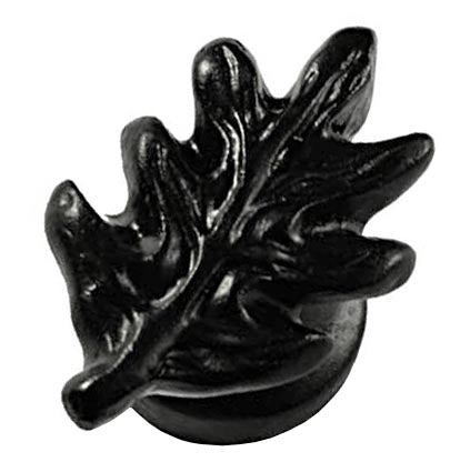 Sierra Lifestyles - Big Sky Cabinet Hardware Oak Leaf Knob - Black - cabinetknobsonline