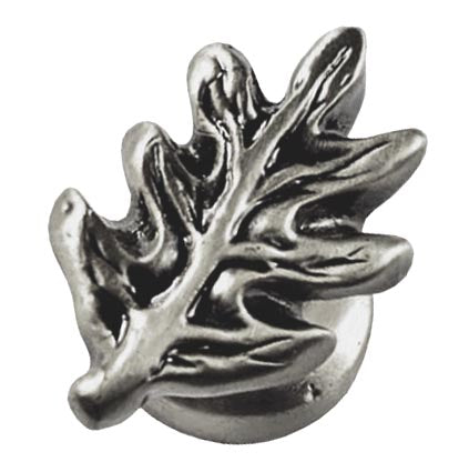 Sierra Lifestyles - Big Sky Cabinet Hardware Oak Leaf Knob - Pewter - cabinetknobsonline