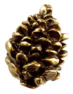 Sierra Lifestyles - Big Sky Cabinet Hardware Pinecone Knob - Antique Brass - cabinetknobsonline