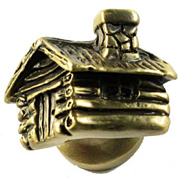 Sierra Lifestyles - Big Sky Cabinet Hardware Cabin Knob - Antique Brass - cabinetknobsonline