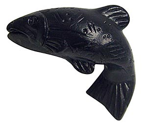 Sierra Lifestyles - Big Sky Cabinet Hardware Fish Knob - Left Facing - Black - cabinetknobsonline