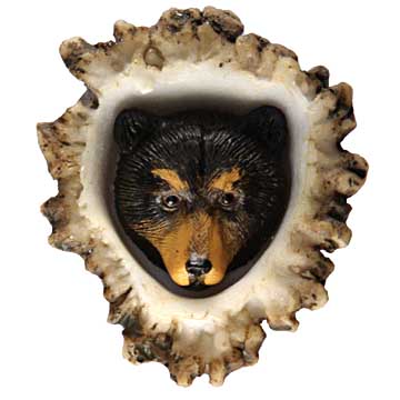 Sierra Lifestyles - Big Sky Cabinet Hardware Deer Burr Knob - Black Bear - cabinetknobsonline