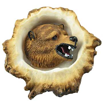 Sierra Lifestyles - Big Sky Cabinet Hardware Deer Burr Knob - Grizzly Bear - cabinetknobsonline