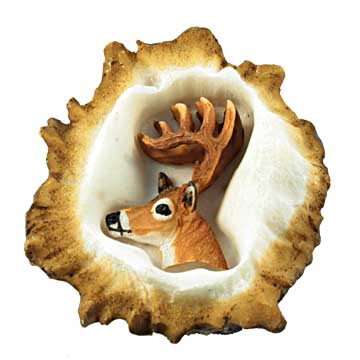 Sierra Lifestyles - Big Sky Cabinet Hardware Deer Burr Knob - Whitetail Deer - cabinetknobsonline