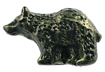 Sierra Lifestyles - Big Sky Cabinet Hardware Bear Knob - Left Facing - Bronzed Black - cabinetknobsonline