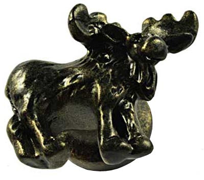 Sierra Lifestyles - Big Sky Cabinet Hardware Moose Humor Knob - Bronzed Black - cabinetknobsonline