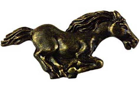 Sierra Lifestyles - Big Sky Cabinet Hardware Stallion Knob - Right Facing - Bronzed Black - cabinetknobsonline