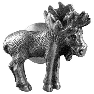 Sierra Lifestyles - Big Sky Cabinet Hardware Realistic Moose Knob - Right Facing - Pewter - cabinetknobsonline