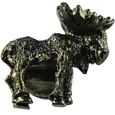 Sierra Lifestyles - Big Sky Cabinet Hardware Realistic Moose Knob - Right Facing - Bronzed Black - cabinetknobsonline