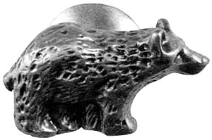 Sierra Lifestyles - Big Sky Cabinet Hardware Bear Knob - Right Facing - Pewter - cabinetknobsonline