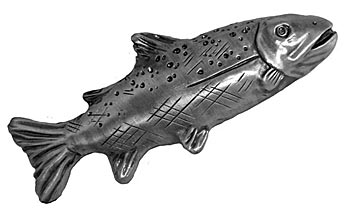 Sierra Lifestyles - Big Sky Cabinet Hardware Trout Pull - Pewter - cabinetknobsonline