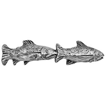 Sierra Lifestyles - Big Sky Cabinet Hardware Fish Pair Pull - Pewter - cabinetknobsonline