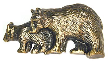 Sierra Lifestyles - Big Sky Cabinet Hardware Bear Pull - Antique Brass - cabinetknobsonline