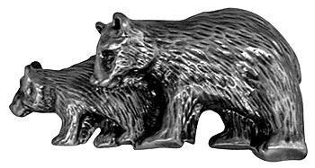 Sierra Lifestyles - Big Sky Cabinet Hardware Bear Pull - Pewter - cabinetknobsonline