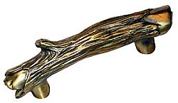 Sierra Lifestyles - Big Sky Cabinet Hardware Branch Pull - Antique Brass - cabinetknobsonline