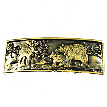 Sierra Lifestyles - Big Sky Cabinet Hardware Wilderness Pull - Antique Brass - cabinetknobsonline