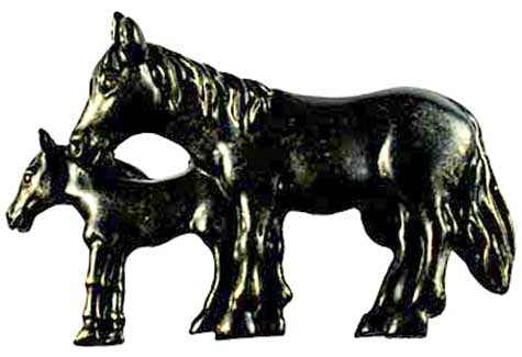 Sierra Lifestyles - Big Sky Cabinet Hardware Mare and Foal Pull - Bronzed Black - cabinetknobsonline