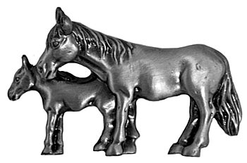 Sierra Lifestyles - Big Sky Cabinet Hardware Mare and Foal Pull - Pewter - cabinetknobsonline