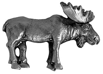 Sierra Lifestyles - Big Sky Cabinet Hardware Realistic Moose Pull - Pewter - cabinetknobsonline