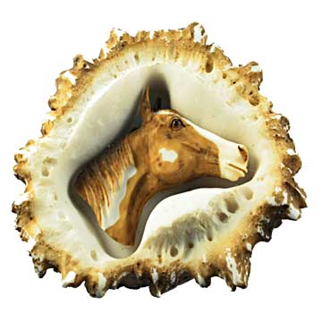 Sierra Lifestyles - Big Sky Cabinet Hardware Elk Burr Pull - Horse - cabinetknobsonline