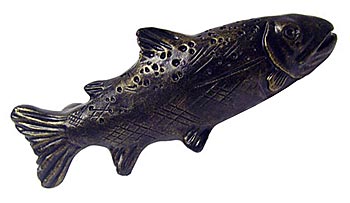 Sierra Lifestyles - Big Sky Cabinet Hardware Trout Pull - Bronzed Black - cabinetknobsonline