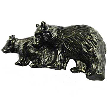 Sierra Lifestyles - Big Sky Cabinet Hardware Bear Pull - Bronzed Black - cabinetknobsonline