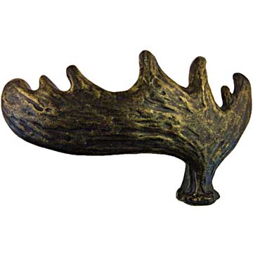 Sierra Lifestyles - Big Sky Cabinet Hardware Moose Paddle Pull - Left Facing - Bronzed Black - cabinetknobsonline