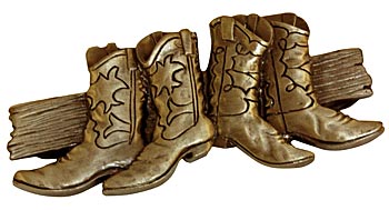 Sierra Lifestyles - Big Sky Cabinet Hardware Boots Pull - Antique Brass - cabinetknobsonline