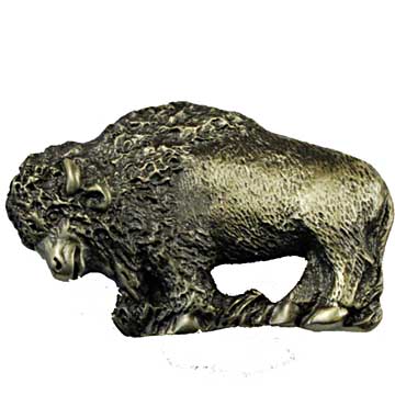 Sierra Lifestyles - Big Sky Cabinet Hardware Buffalo Pull - Antique Brass - cabinetknobsonline