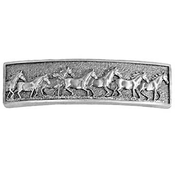 Sierra Lifestyles - Big Sky Cabinet Hardware Running Horse Pull - Pewter - cabinetknobsonline