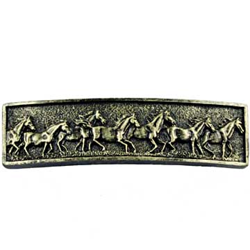 Sierra Lifestyles - Big Sky Cabinet Hardware Running Horse Pull - Bronzed Black - cabinetknobsonline