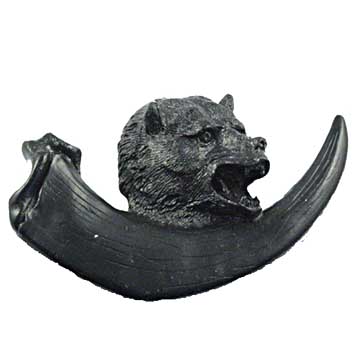 Sierra Lifestyles - Big Sky Cabinet Hardware Bear With Claw Pull - Black - cabinetknobsonline