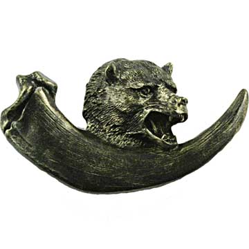 Sierra Lifestyles - Big Sky Cabinet Hardware Bear With Claw Pull - Bronzed Black - cabinetknobsonline