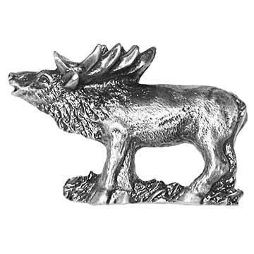 Sierra Lifestyles - Big Sky Cabinet Hardware Standing Elk Pull - Pewter - cabinetknobsonline