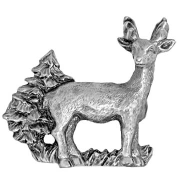 Sierra Lifestyles - Big Sky Cabinet Hardware Standing Deer Pull - Pewter - cabinetknobsonline