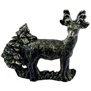 Sierra Lifestyles - Big Sky Cabinet Hardware Standing Deer Pull - Bronzed Black - cabinetknobsonline
