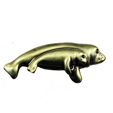 Sierra Lifestyles - Big Sky Cabinet Hardware Manatee Pull - Antique Brass - cabinetknobsonline