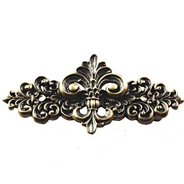 Sierra Lifestyles - Big Sky Cabinet Hardware Fleur De Lis Pull - Antique Brass - cabinetknobsonline