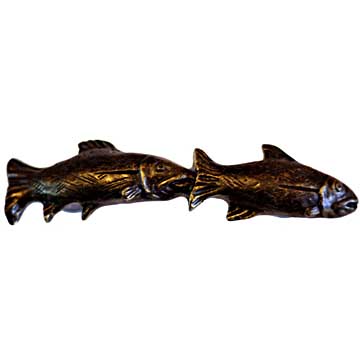 Sierra Lifestyles - Big Sky Cabinet Hardware Fish Pair Pull - Bronzed Black - cabinetknobsonline