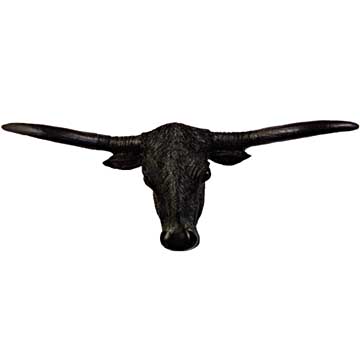 Sierra Lifestyles - Big Sky Cabinet Hardware Longhorn Pull - Black - cabinetknobsonline