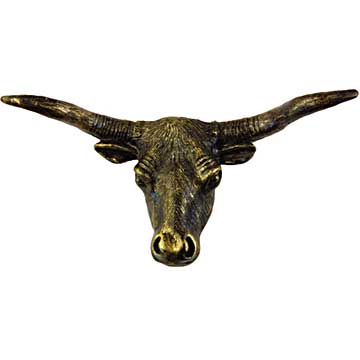 Sierra Lifestyles - Big Sky Cabinet Hardware Longhorn Pull - Bronzed Black - cabinetknobsonline