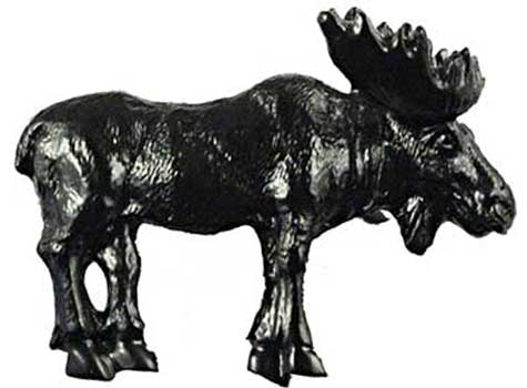 Sierra Lifestyles - Big Sky Cabinet Hardware Realistic Moose Pull - Black - cabinetknobsonline