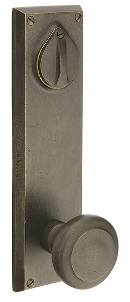 Emtek Door Hardware SidePlate Locksets Sandcast Bronze Tubular Rectangular 8-7-8" Single Keyed Passage 5-1-2" C-C - cabinetknobsonline