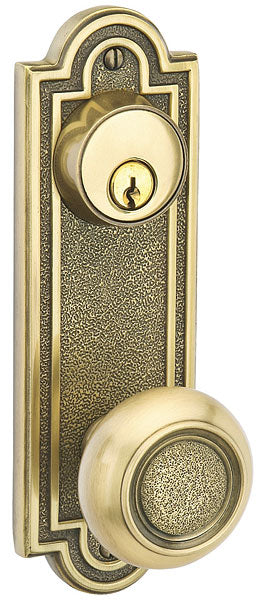 Emtek Door Hardware SidePlate Locksets Brass Tubular Belmont 7-1-2" Single Keyed Passage 3-5-8" CC - cabinetknobsonline